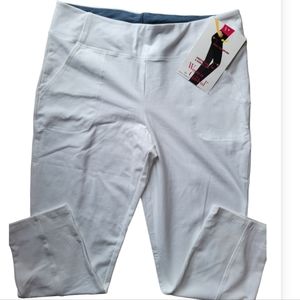 Women with Control Petite Tushy Lifter Ankle Pants Pockets White Petite L NEW